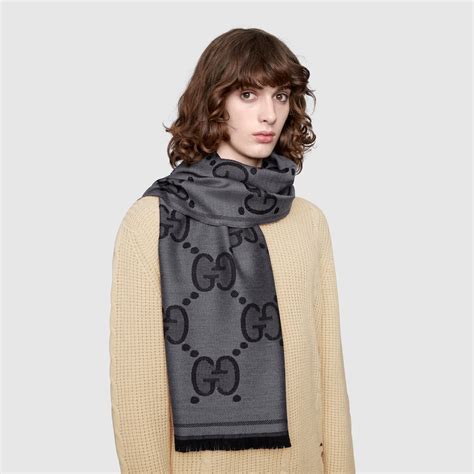 gucci sciarpa grigia|Gucci Sciarpa GG Con Effetto Jacquard .